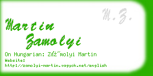 martin zamolyi business card